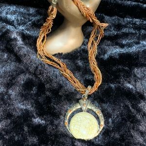 Costume Novadab Bohemian 18" w 3" opal color neckl